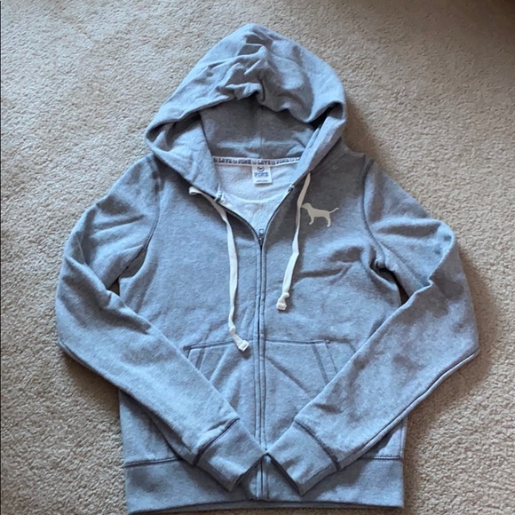 Gray Victoria Secret PINK Full Zip Size Small - Picture 2 of 4